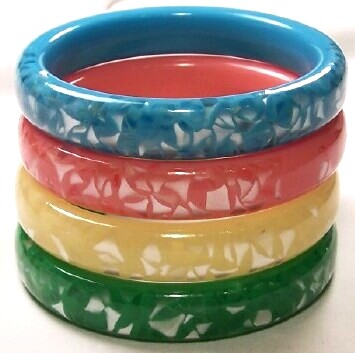 LG10 plastic bangles w pearly inclusions
